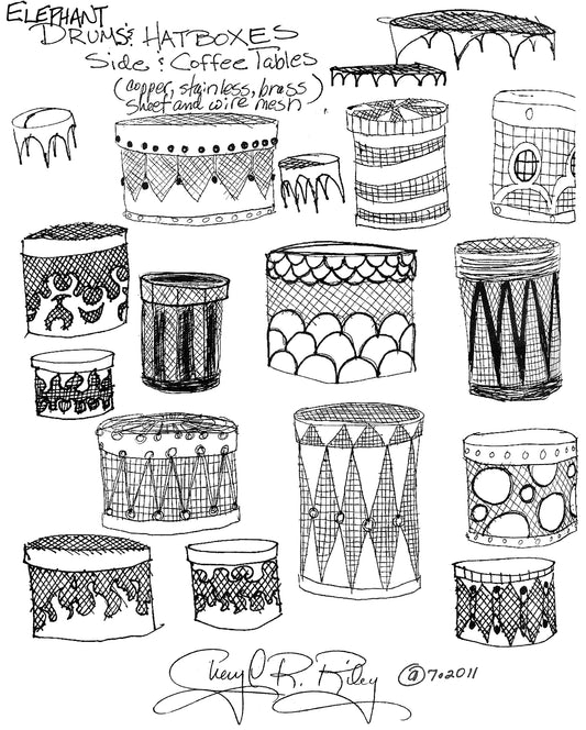 Elephant Drums & Hatbox Tables 7/2011